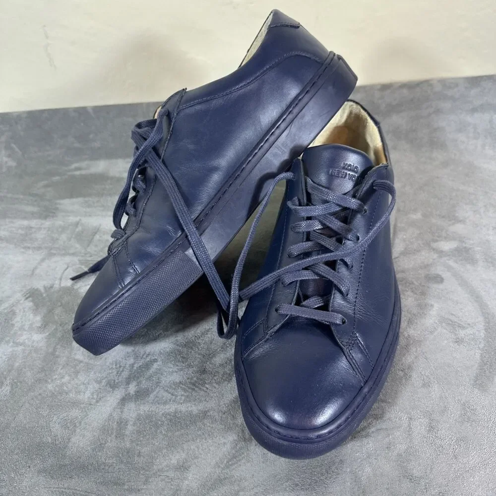 Koio Capri Leather Sneaker Space 10 M Men’s Navy Shoes Lace Up Modern Italy
